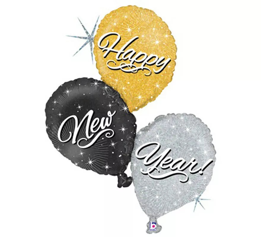 Translation missing: es.Globo Triple Foil Metalizado Happy New Year de 101 cm