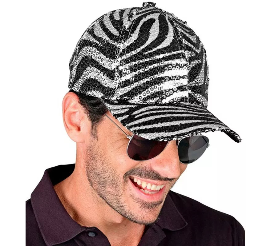 Translation missing: es.Gorra Animal Print Cebra con Lentejuelas