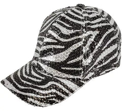 Gorra Animal Print Cebra con Lentejuelas