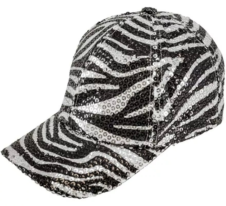 Translation missing: es.Gorra Animal Print Cebra con Lentejuelas