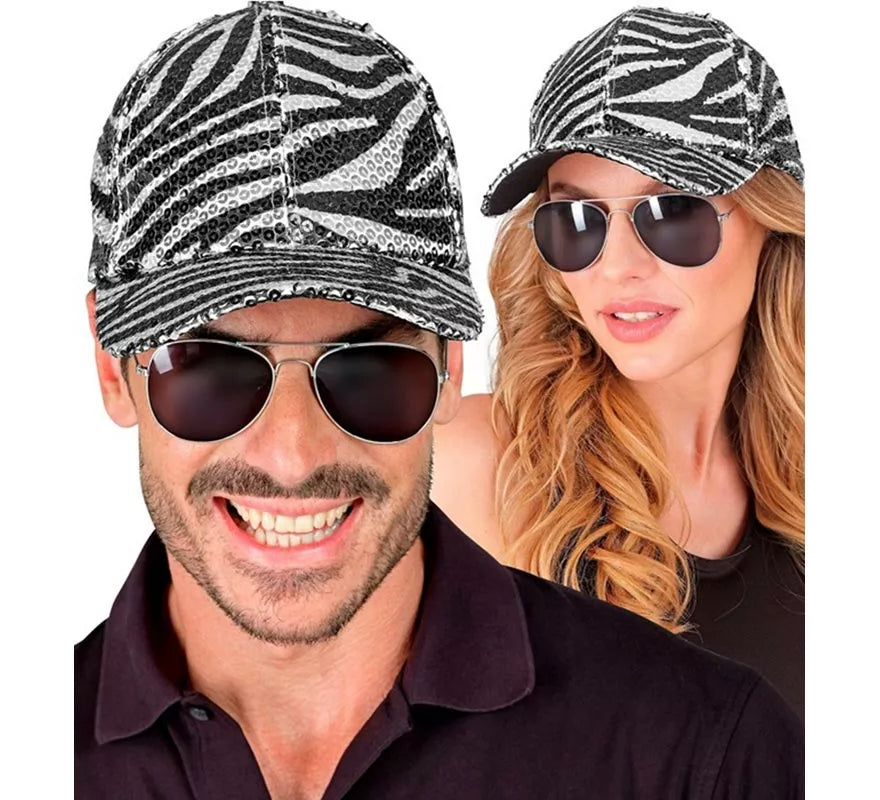 Translation missing: es.Gorra Animal Print Cebra con Lentejuelas