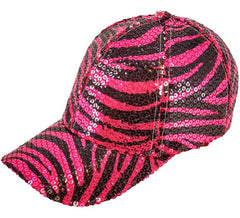 Gorra Animal Print Cebra rosa con Lentejuelas