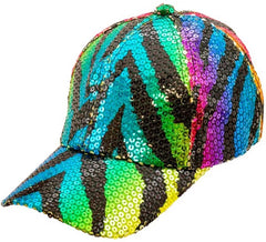 Gorra Animal Print Tigre Arcoíris con Lentejuelas