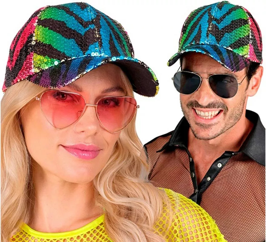 Translation missing: es.Gorra Animal Print Tigre Arcoíris con Lentejuelas
