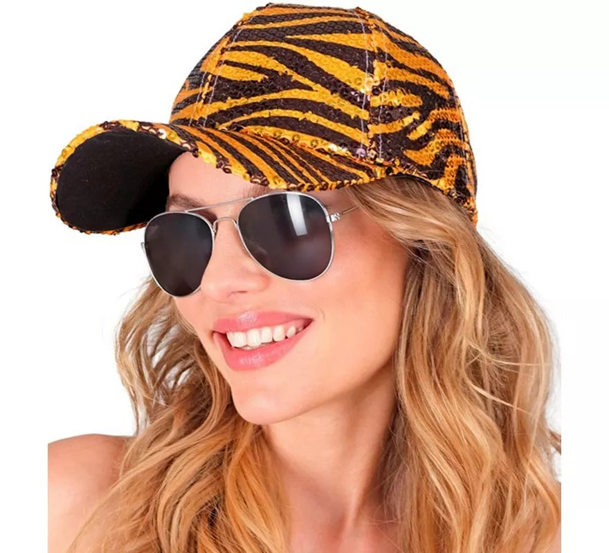 Translation missing: es.Gorra Animal Print Tigre con Lentejuelas