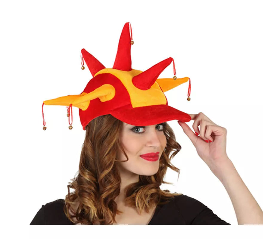 Translation missing: es.Gorra de Arlequín con cascabeles de la Bandera de España