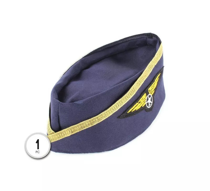 Translation missing: es.Gorra de Azafata azul con dorado adulto