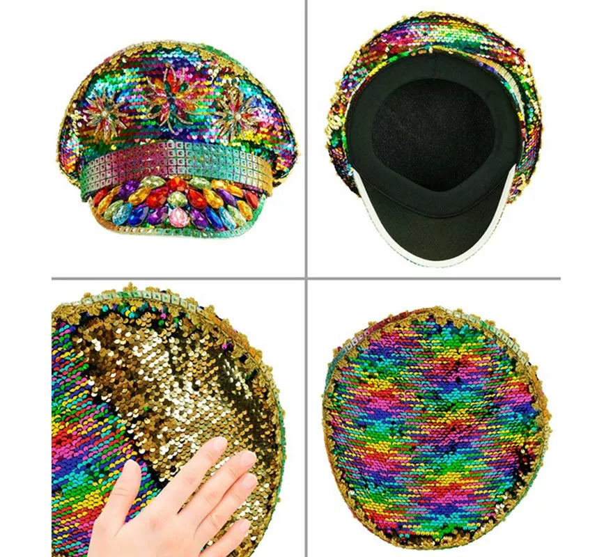 Translation missing: es.Gorra de Festival Pride con Joyas Arcoíris