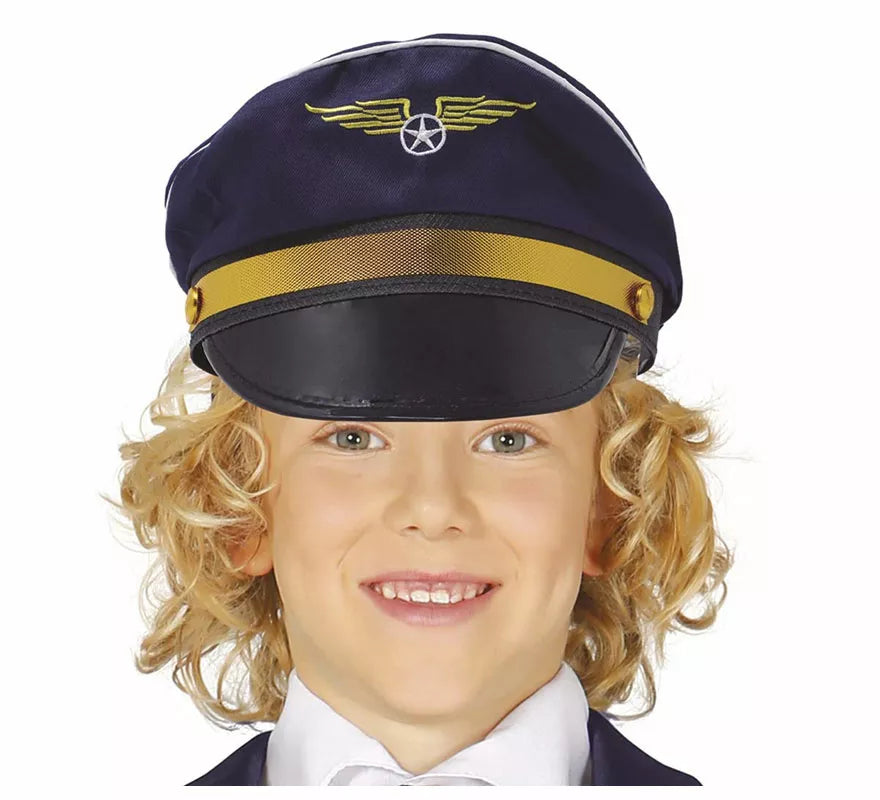 Translation missing: es.Gorra de Piloto con Insignia Dorada Infantil