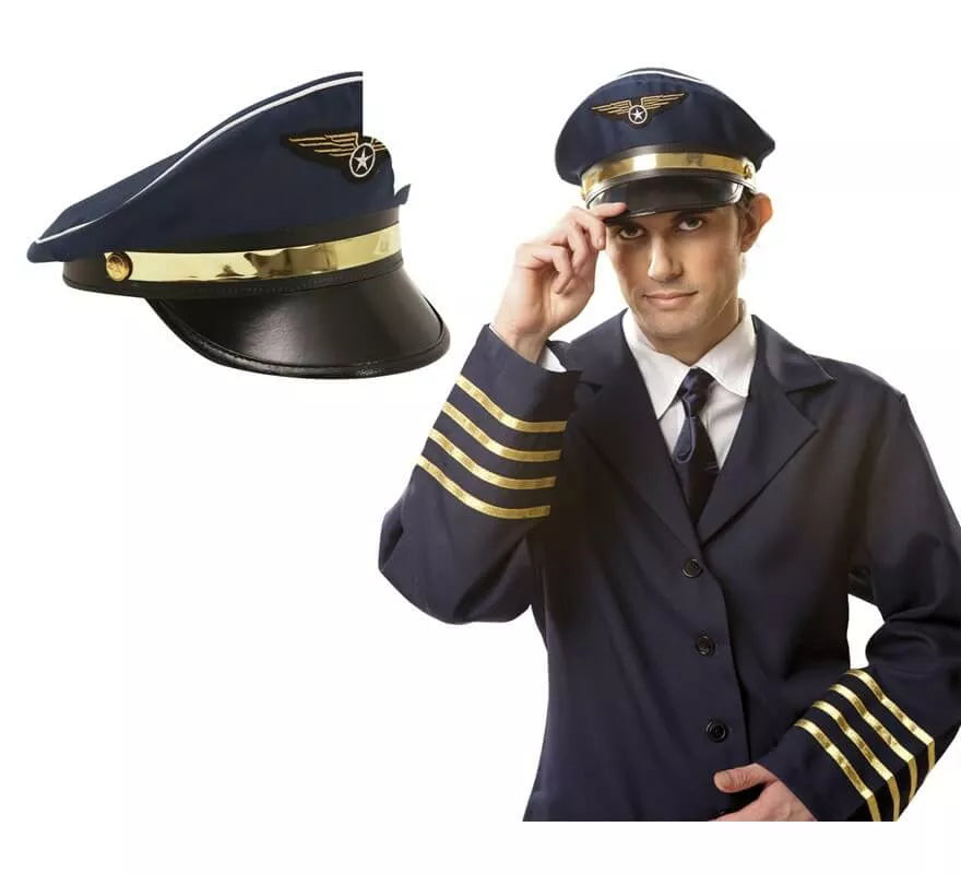 Translation missing: es.Gorra de Piloto de Aviación azul con Insignia