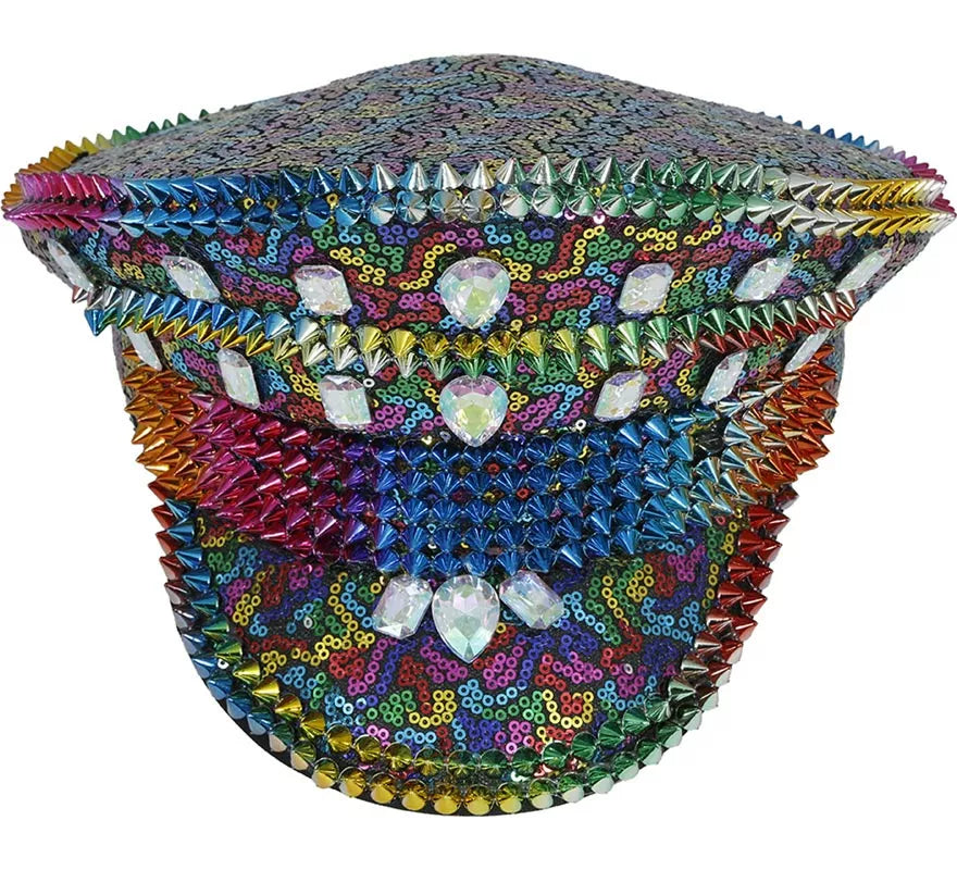 Translation missing: es.Gorra de Policía Arcoíris con Tachuelas adultos