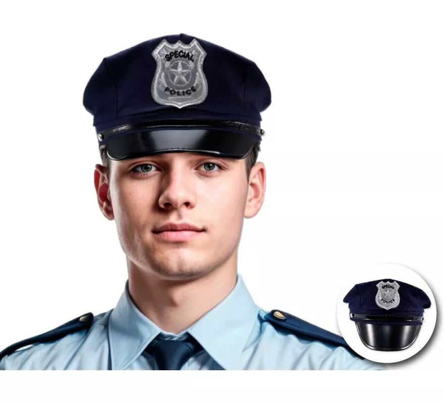 Translation missing: es.Gorra de Policía azul adulto