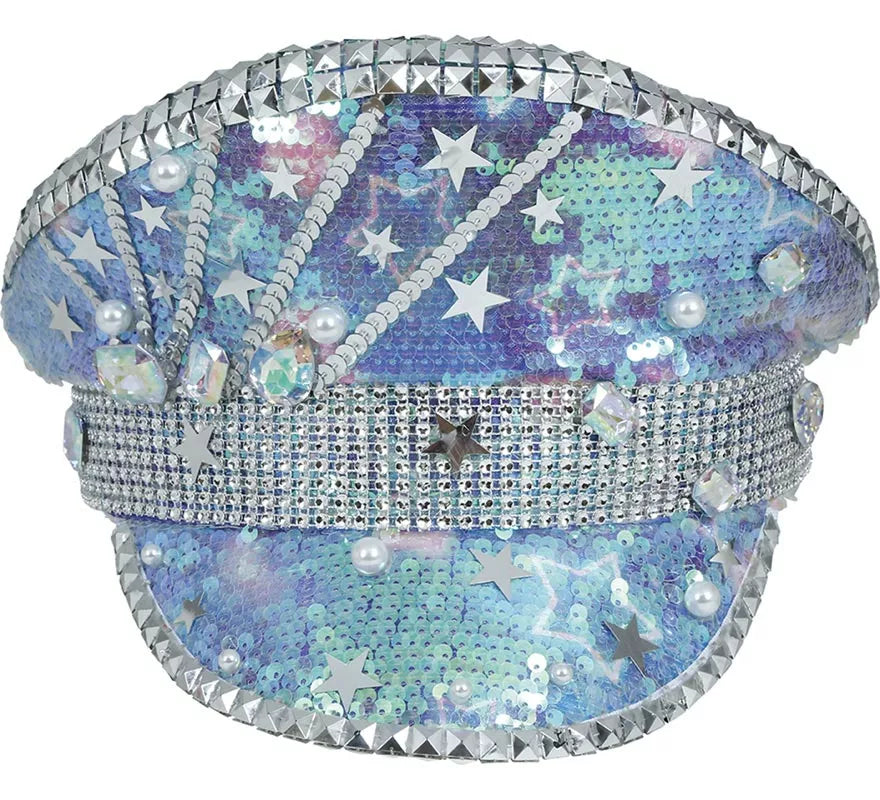 Translation missing: es.Gorra de Policía azul con Perlas adultos