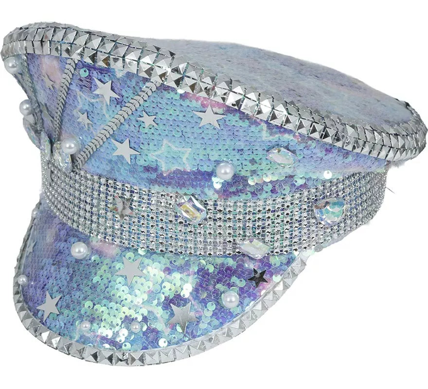 Translation missing: es.Gorra de Policía azul con Perlas adultos