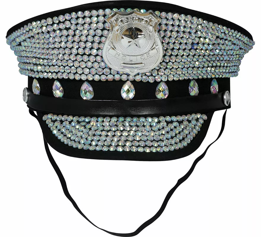 Translation missing: es.Gorra de Policía con brillantes adulto