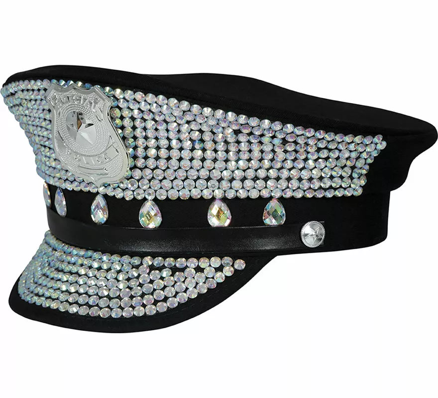 Translation missing: es.Gorra de Policía con brillantes adulto