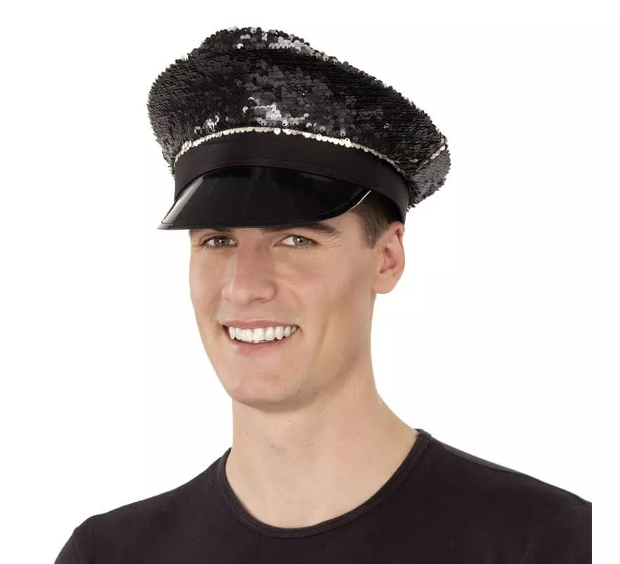 Translation missing: es.Gorra de Policía negra con lentejuelas
