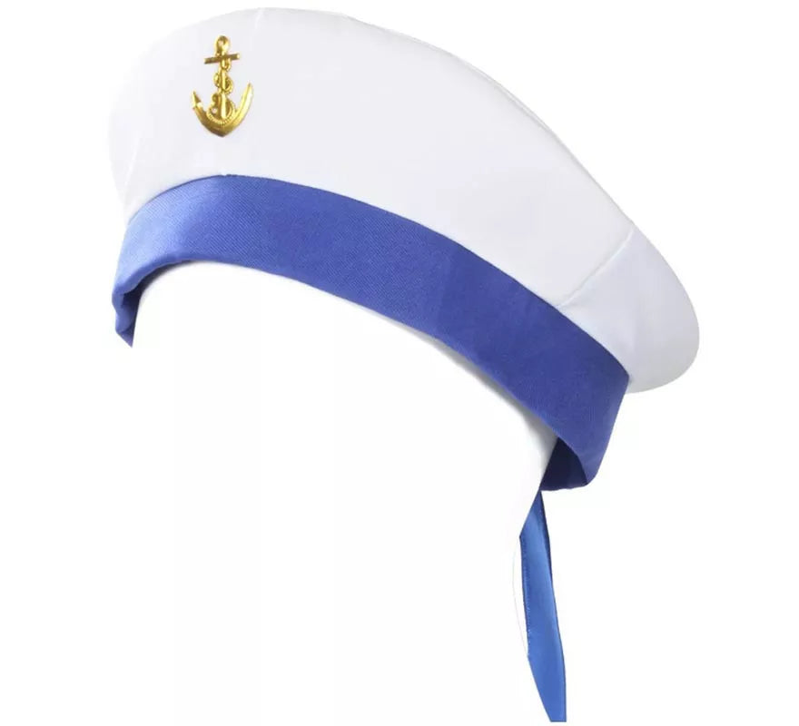 Translation missing: es.Gorra Marine blanco y azul con ancla