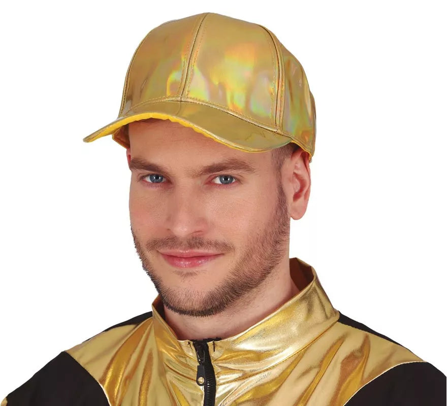 Translation missing: es.Gorra Metalizada dorado adulto