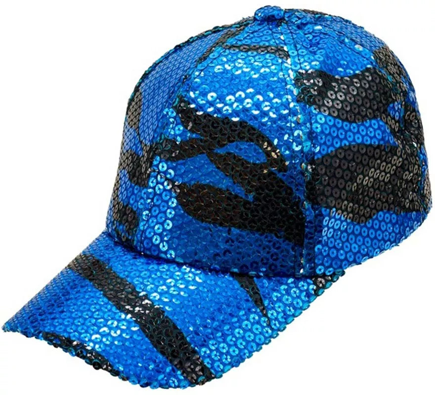 Translation missing: es.Gorra Ondas azul con Lentejuelas