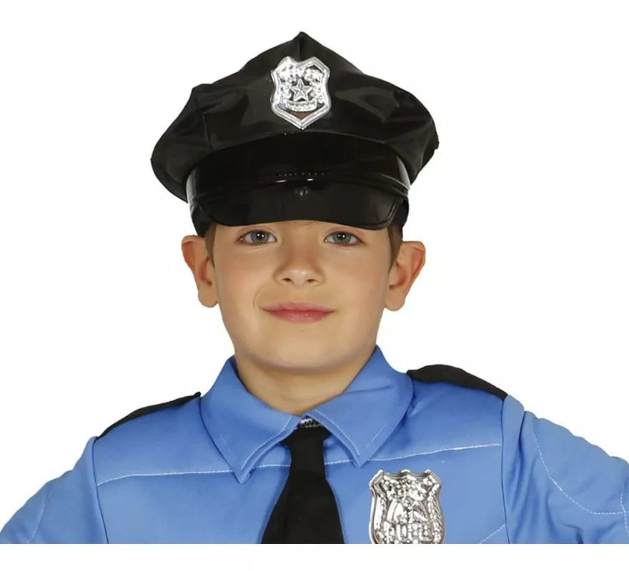 Gorra Policía infantil con placa dorada