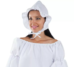 Gorro Blanco de Campesina Medieval para mujer