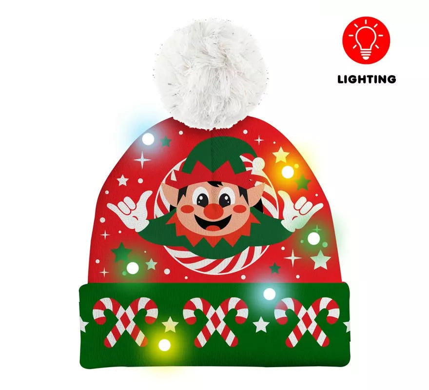 Gorro de Elfo Efecto Lana con Luz