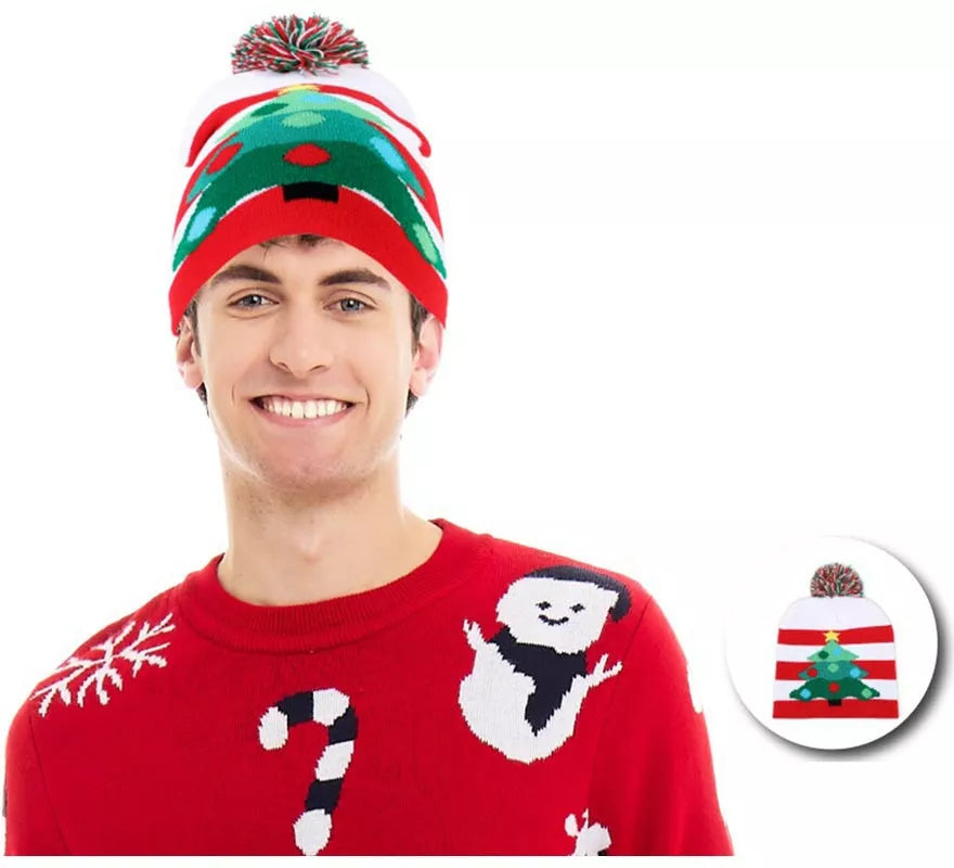 Translation missing: es.Gorro de Navidad Árbol Navideño a rayas adulto