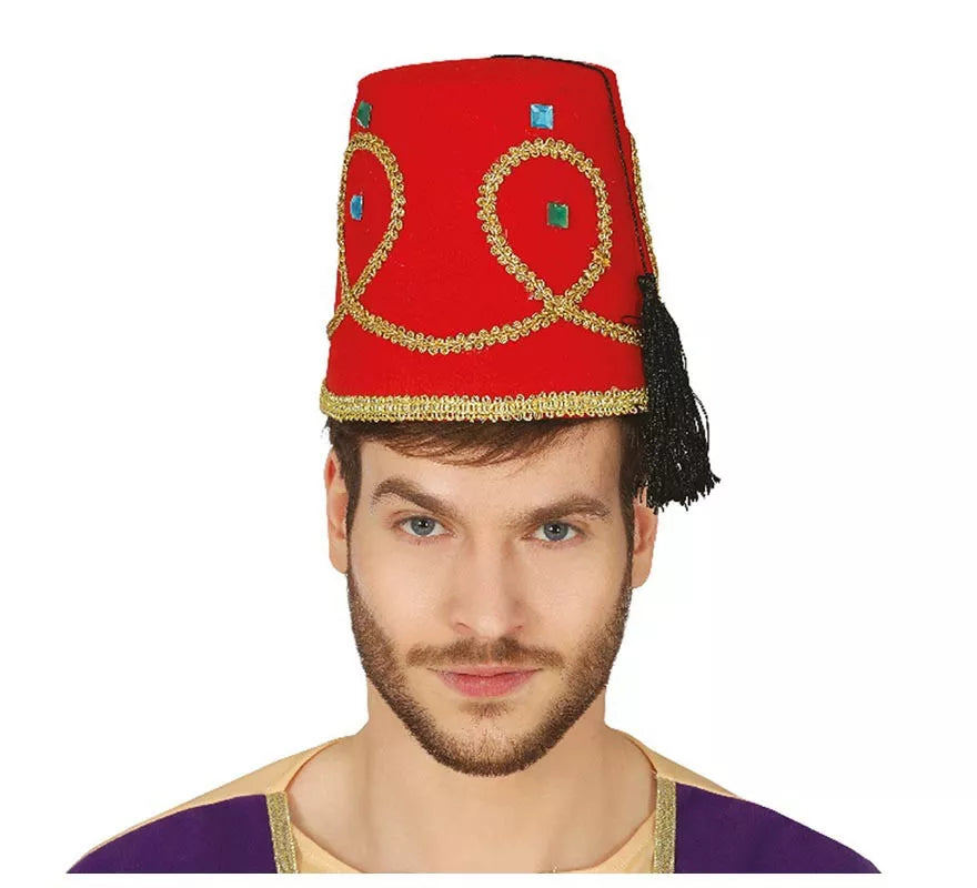 Translation missing: es.Gorro de Otomano Rojo y Dorado