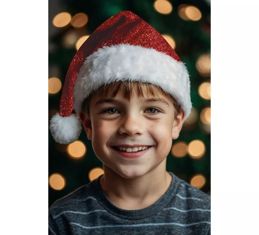 Translation missing: es.Gorro de Papá Noel brillante de lujo infantil