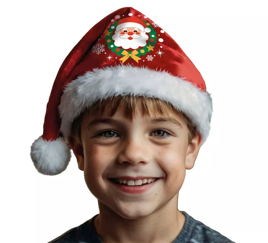 Gorro de Papá Noel con Purpurina rojo
