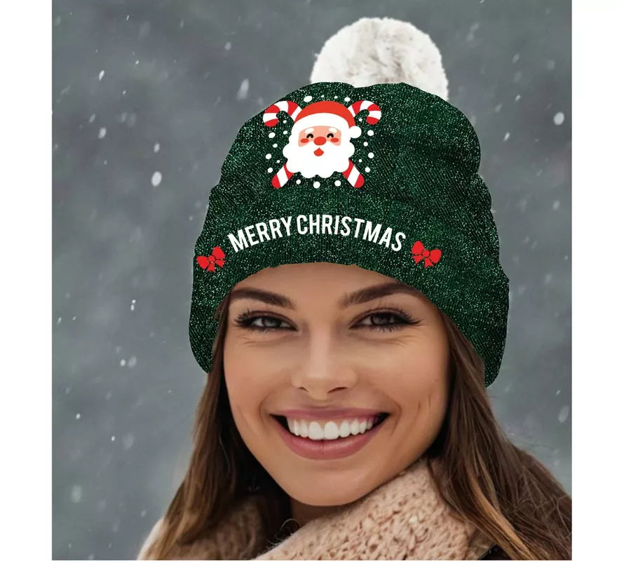 Translation missing: es.Gorro de Papá Noel con Purpurina verde