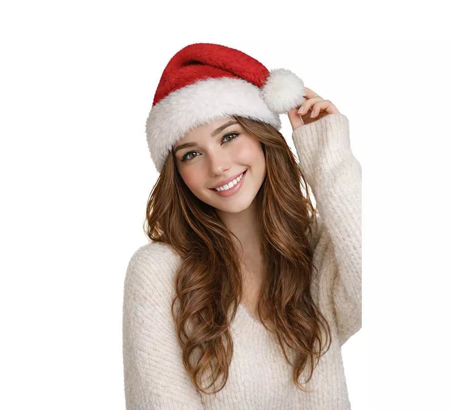 Gorro de Papá Noel de Terciopelo rojo