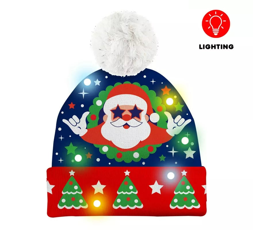 Translation missing: es.Gorro de Papá Noel Efecto Lana con Luz