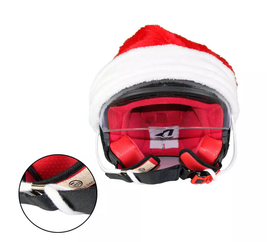 Translation missing: es.Gorro de Papá Noel Navidad para Cascos de Moto con sujeción