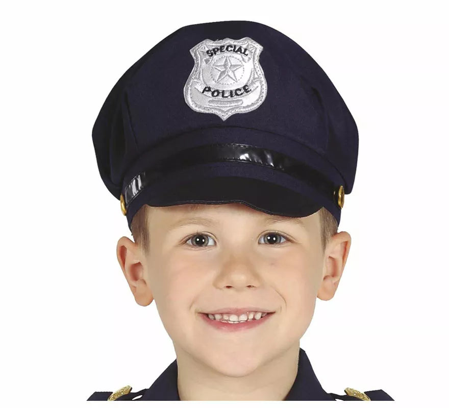 Translation missing: es.Gorro de Policía con Insignia Plateada Infantil