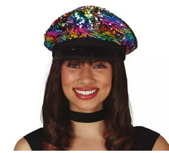 Gorro de Policía de Lentejuelas Multicolor para mujer