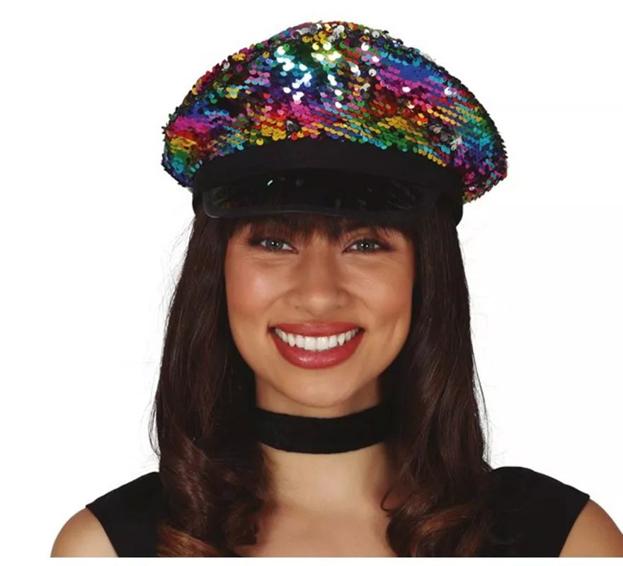 Translation missing: es.Gorro de Policía de Lentejuelas Multicolor para mujer