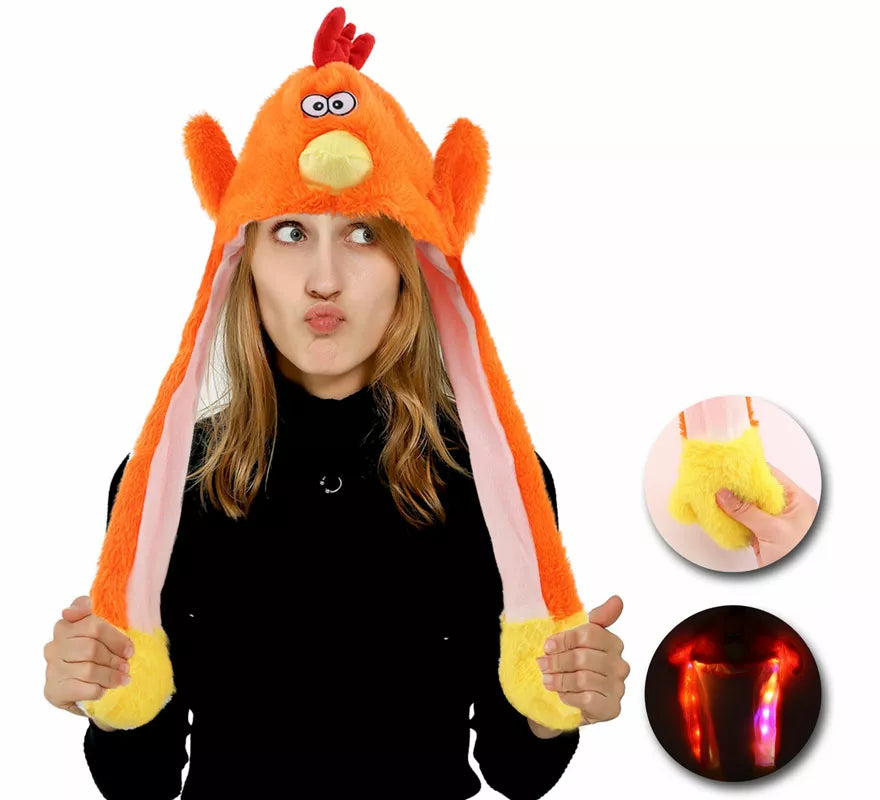 Translation missing: es.Gorro de Pollo con Oreja Móviles y Luz