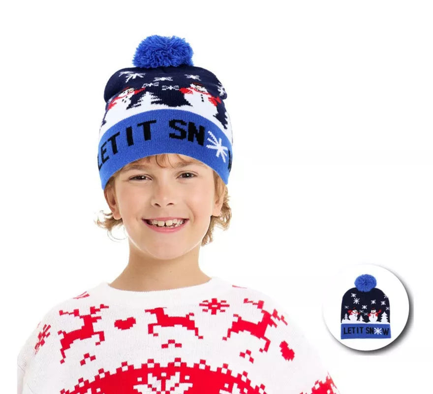 Translation missing: es.Gorro de Reno en Nieve azul infantil