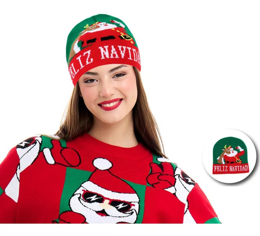 Translation missing: es.Gorro de Selfie Navideño verde adulto