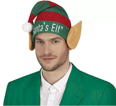 Gorro Elfo verde y rojo con orejas