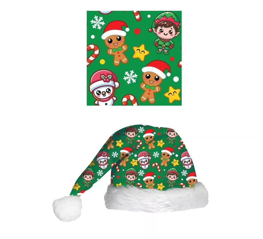 Translation missing: es.Gorro Estampado Navideño verde infantil