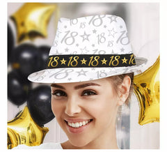Gorro Gángster Blanco 18 Años Cumpleaños y Aniversarios