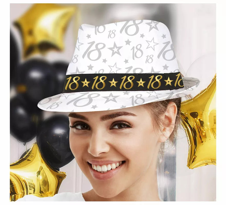 Translation missing: es.Gorro Gángster Blanco 18 Años Cumpleaños y Aniversarios