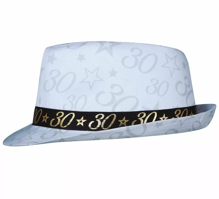 Translation missing: es.Gorro Gángster Blanco 30 Años Cumpleaños y Aniversarios