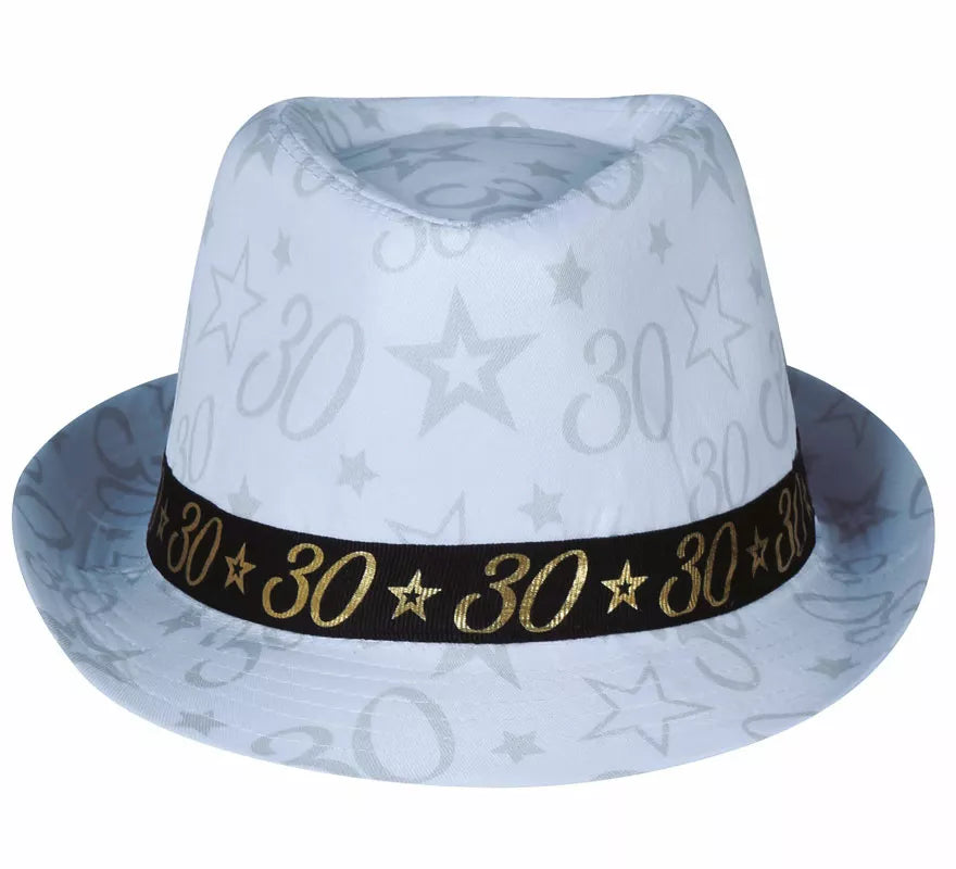 Translation missing: es.Gorro Gángster Blanco 30 Años Cumpleaños y Aniversarios