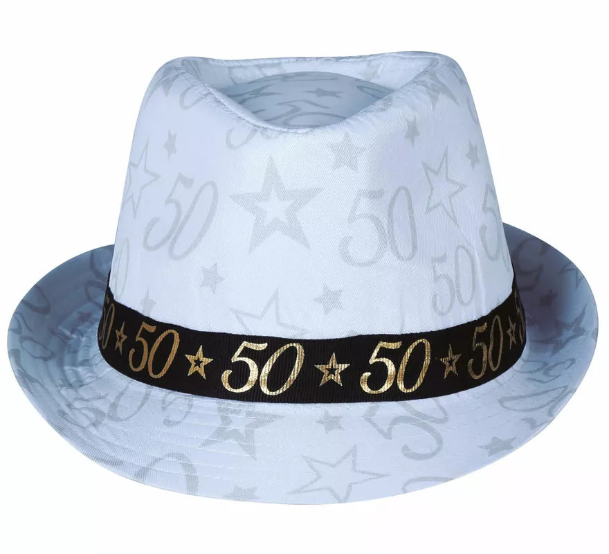Translation missing: es.Gorro Gángster Blanco 50 Años Cumpleaños y Aniversarios