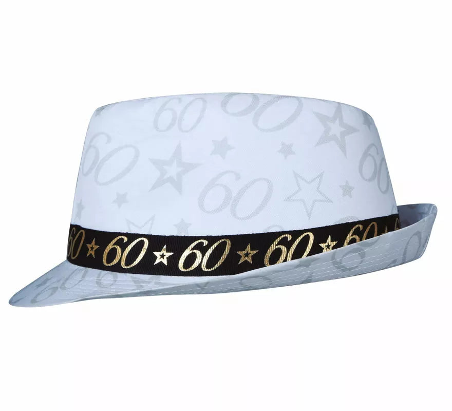 Translation missing: es.Gorro Gángster Blanco 60 Años Cumpleaños y Aniversarios
