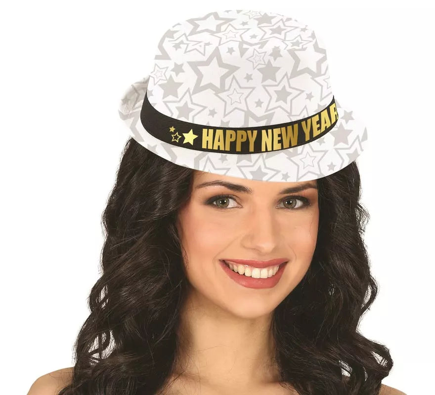 Translation missing: es.Gorro Gángster Happy New Year blanco
